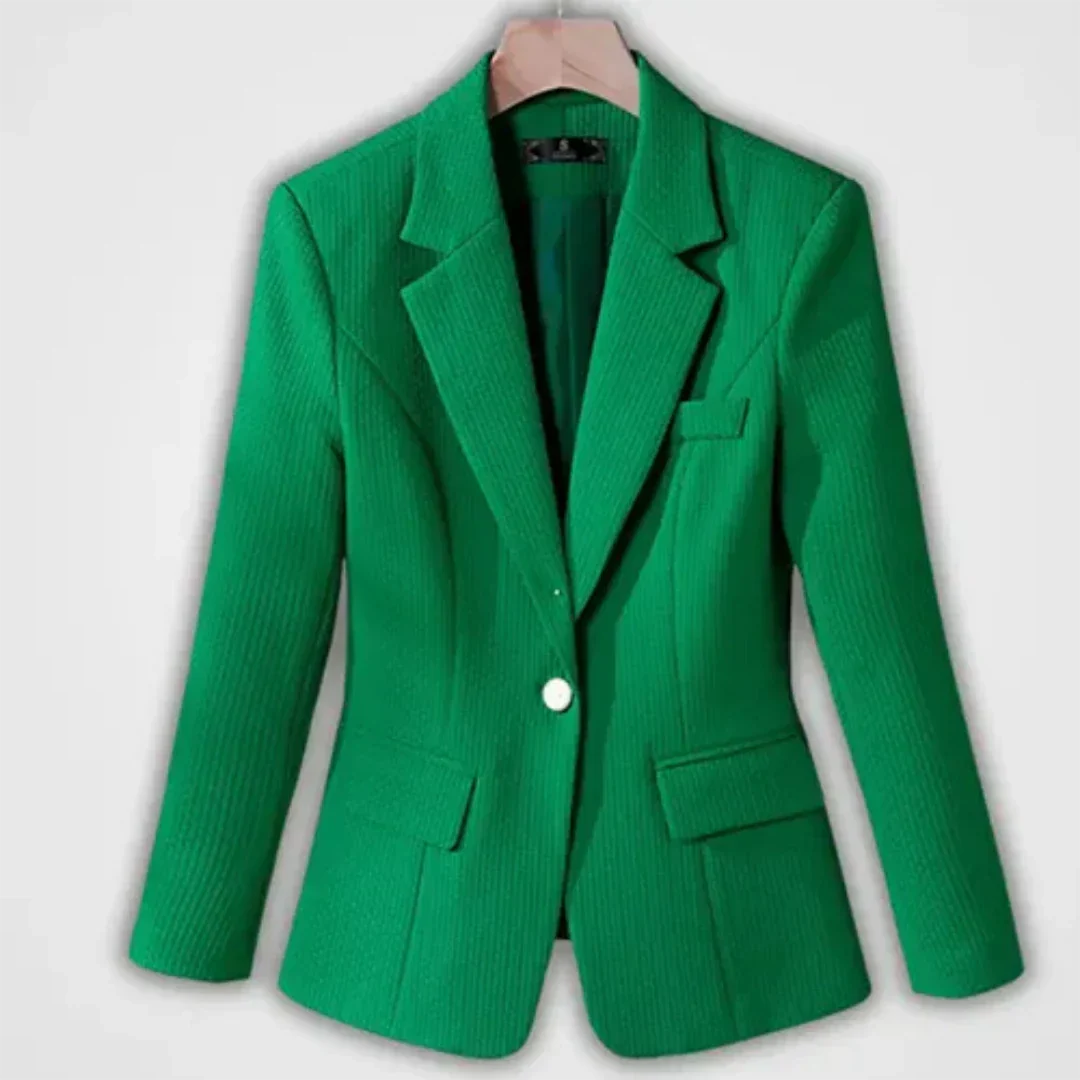 Women's Refined Ribbed Blazer with Buttons and Pockets | Perfect for Casual Days