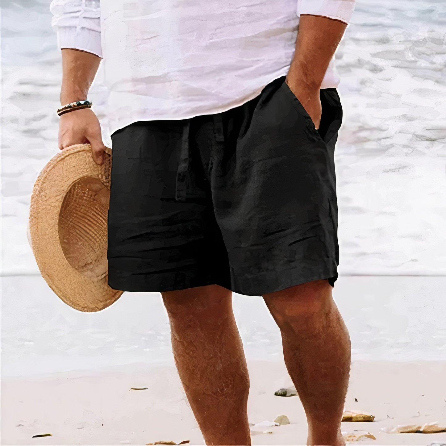Men's Lightweight Breathable Linen Shorts with Minimalist Design