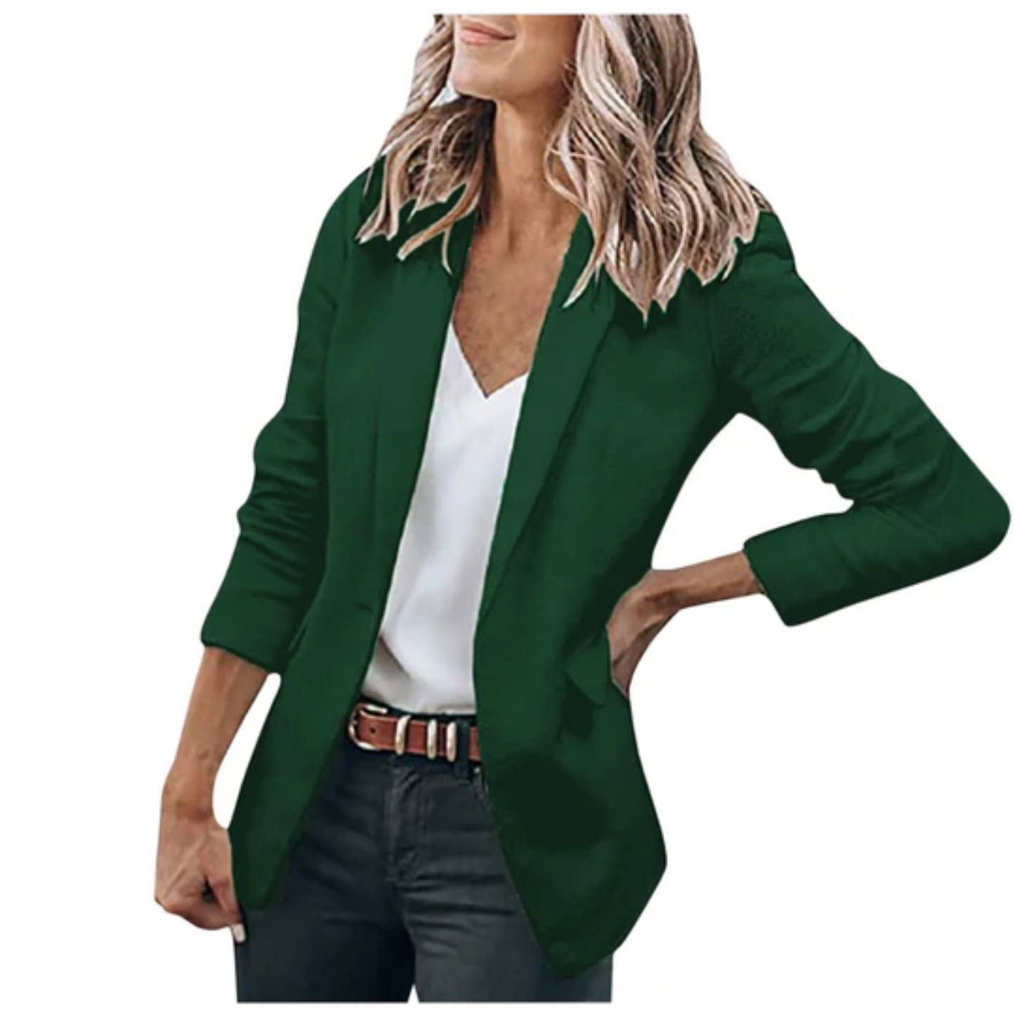Women's Classic Solid Color Blazer with Pockets | Perfect for Casual Days