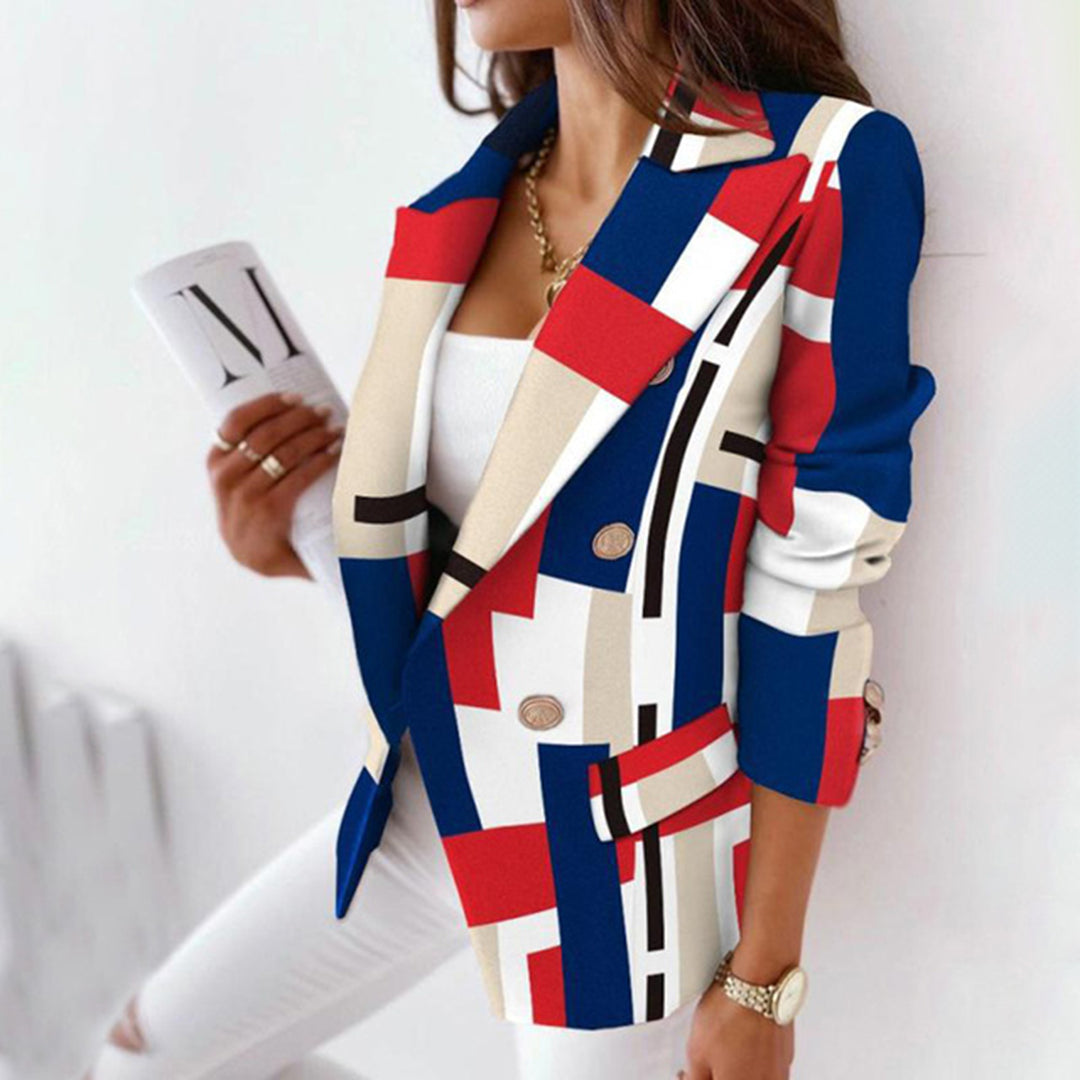 Women's Casual Checked Blazer with Buttons | Perfect for Casual Days