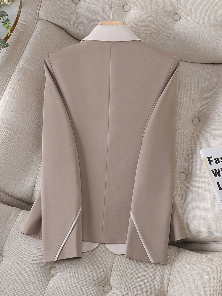 Women's Stylish Solid-color blazer with belt and pockets for women | Perfect for Casual Days