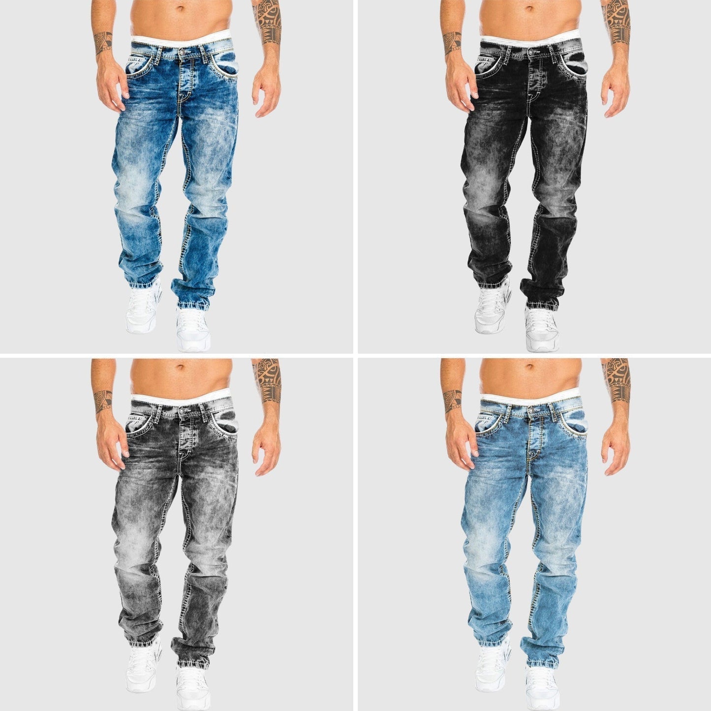 Dark blue, Black, Light blue, Gray, Light blue