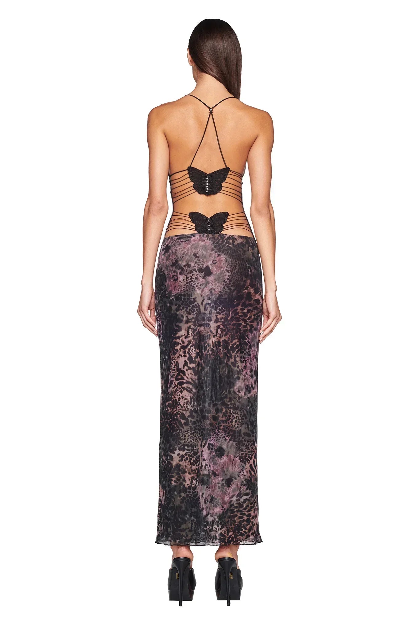 Variant image for Women's Elegant A-line Dress with Butterfly Back Detail for Summer Events-6