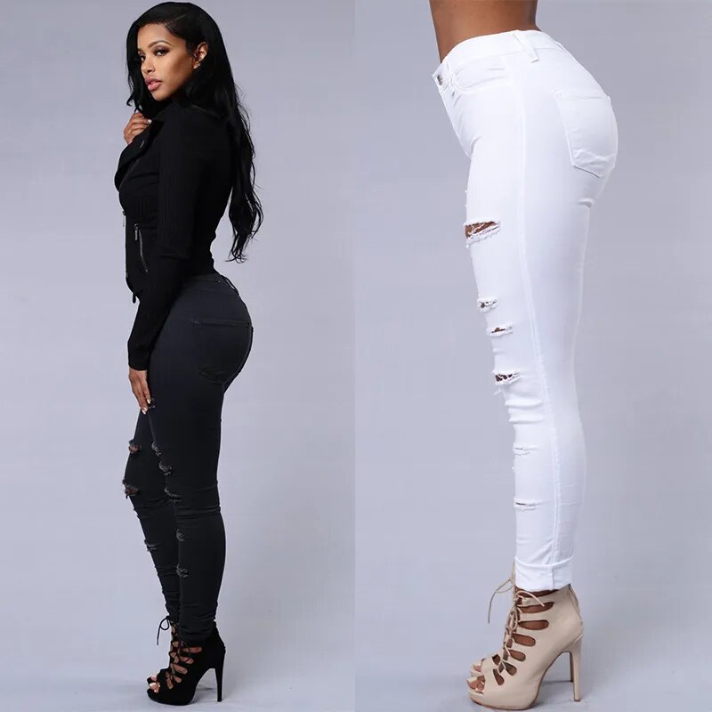 Women's SKinny High-Waisted Ripped Jeans | Perfect for Casual Days