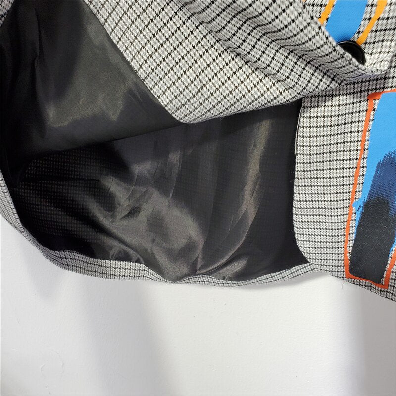 Women's Trendy Blazer with Graffiti Letters and Pockets | Perfect for Casual Days