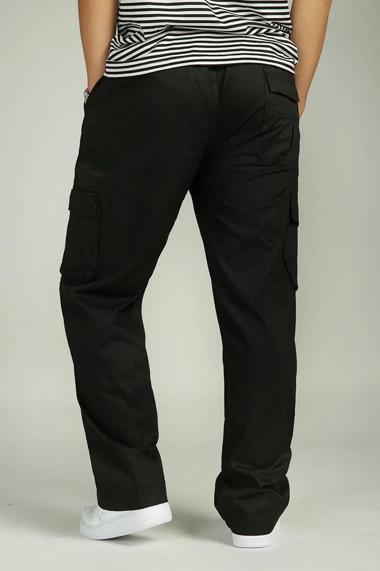 Men's Casual Black Cargo Pants with Baggy Fit | Ideal for Everyday Wear