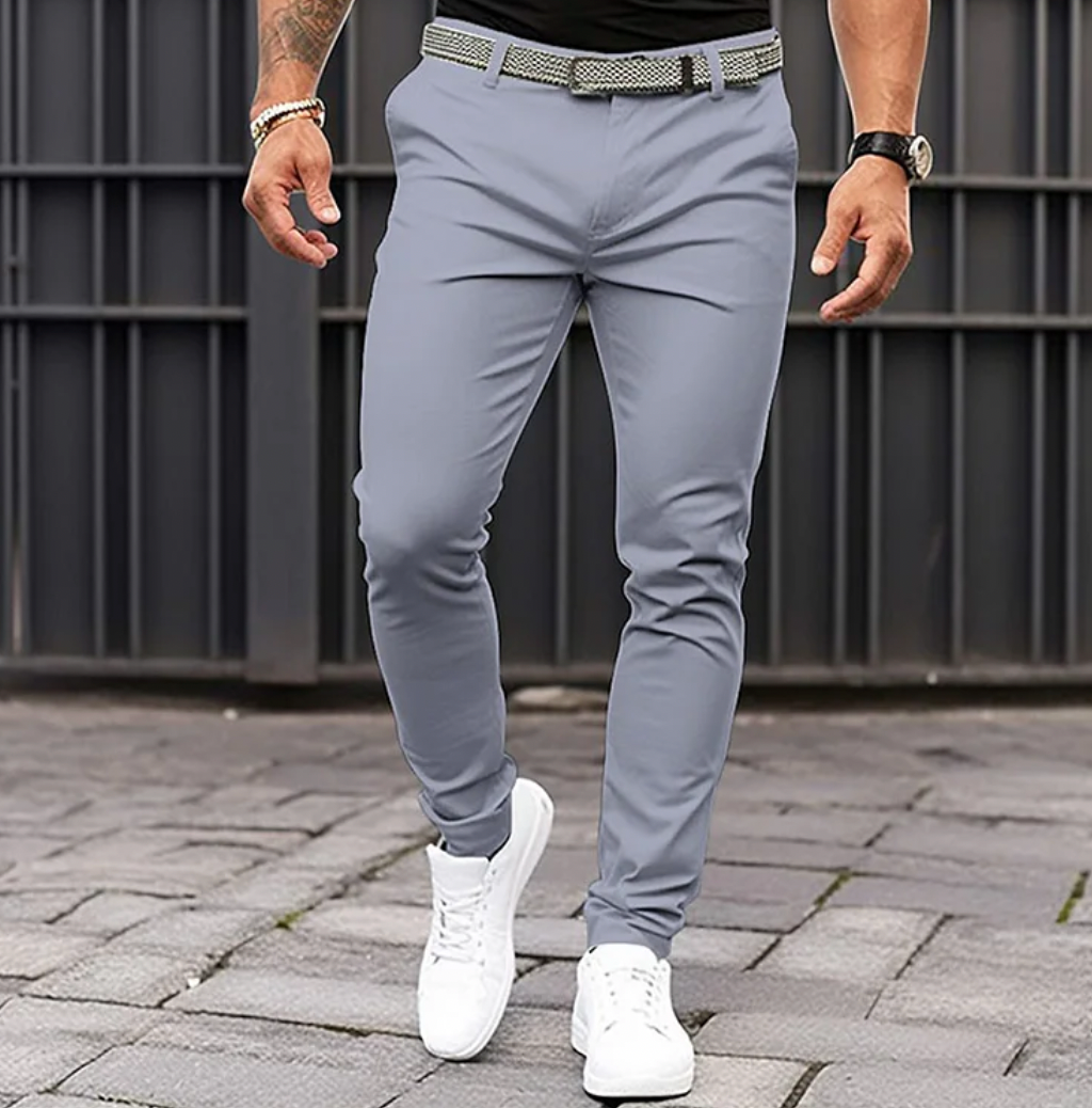 Men's Elegant Fabric Trousers with Versatile Fit