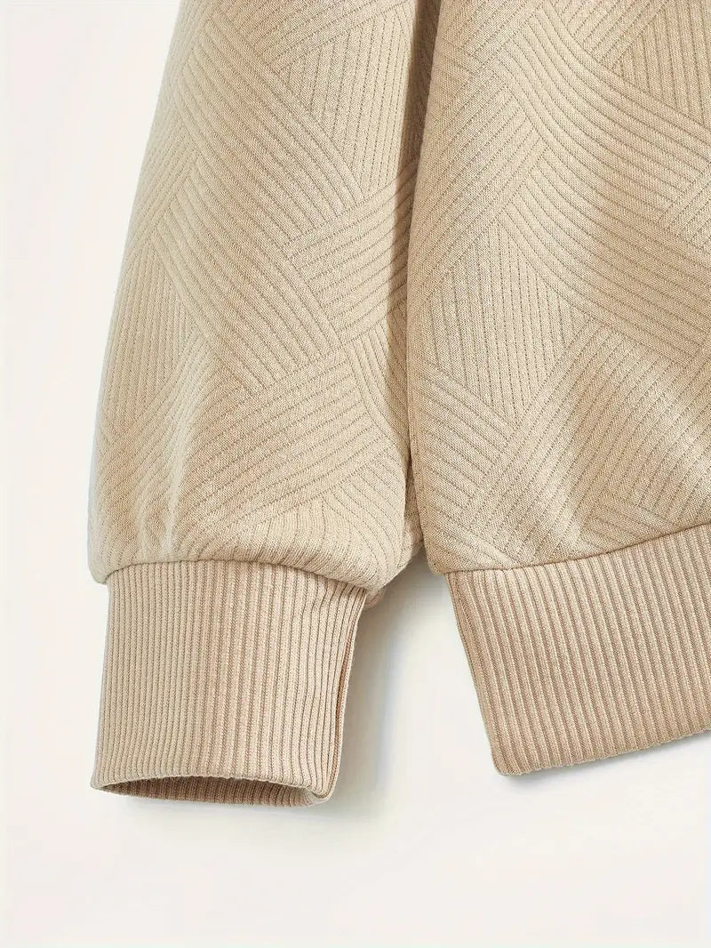 Men's Quarter Zip Jumper with Collar and Geometric Pattern | Ideal for Winter