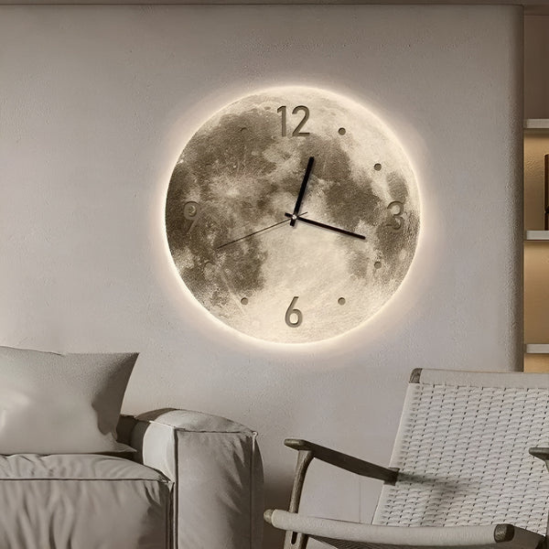 Large Wall Clock – Moon Motif Decorative Timepiece 4
