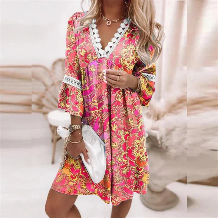 Women's Breezy Floral Summer Dress with Lightweight Fabric