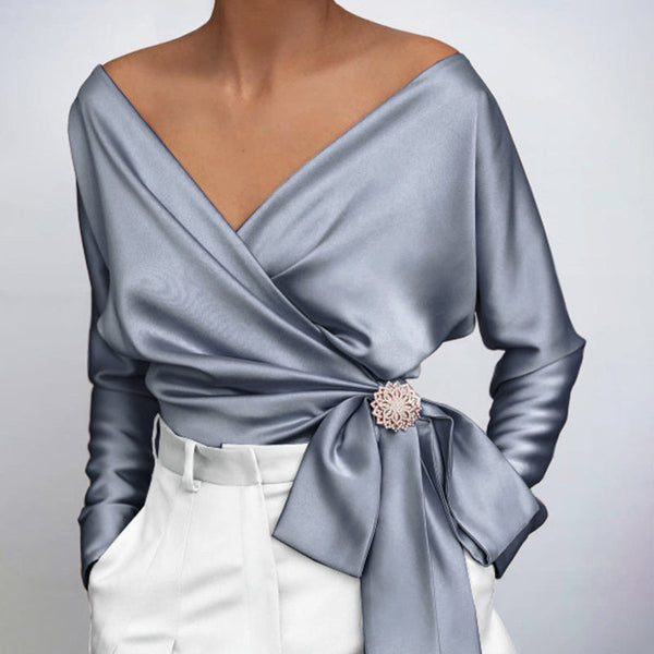 Women's Elegant Silk Blouse with Airy Design for Summer Wear