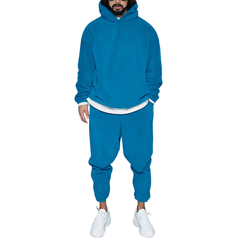 Men's Two-Piece Jogger Set with Hoodie