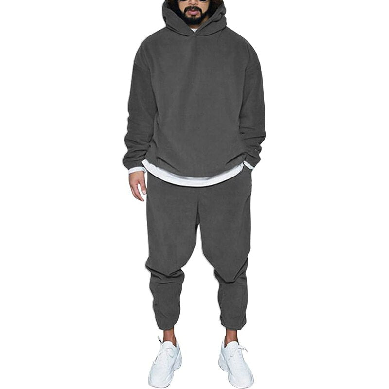 Men's Two-Piece Jogger Set with Hoodie