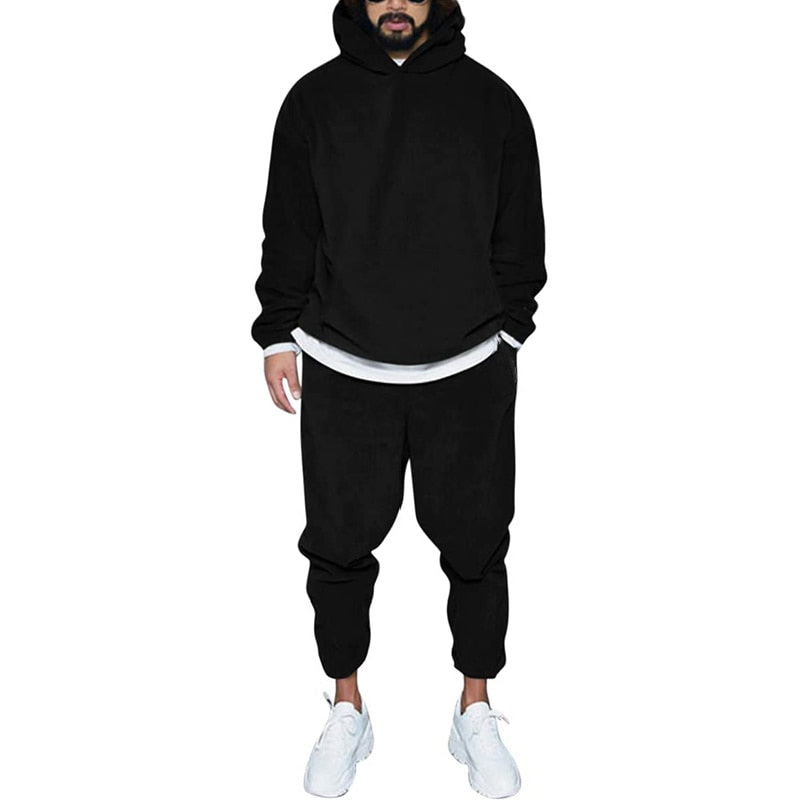 Men's Two-Piece Jogger Set with Hoodie