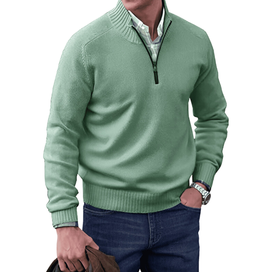 Men's Long Sleeve Quarter Zip Sweater