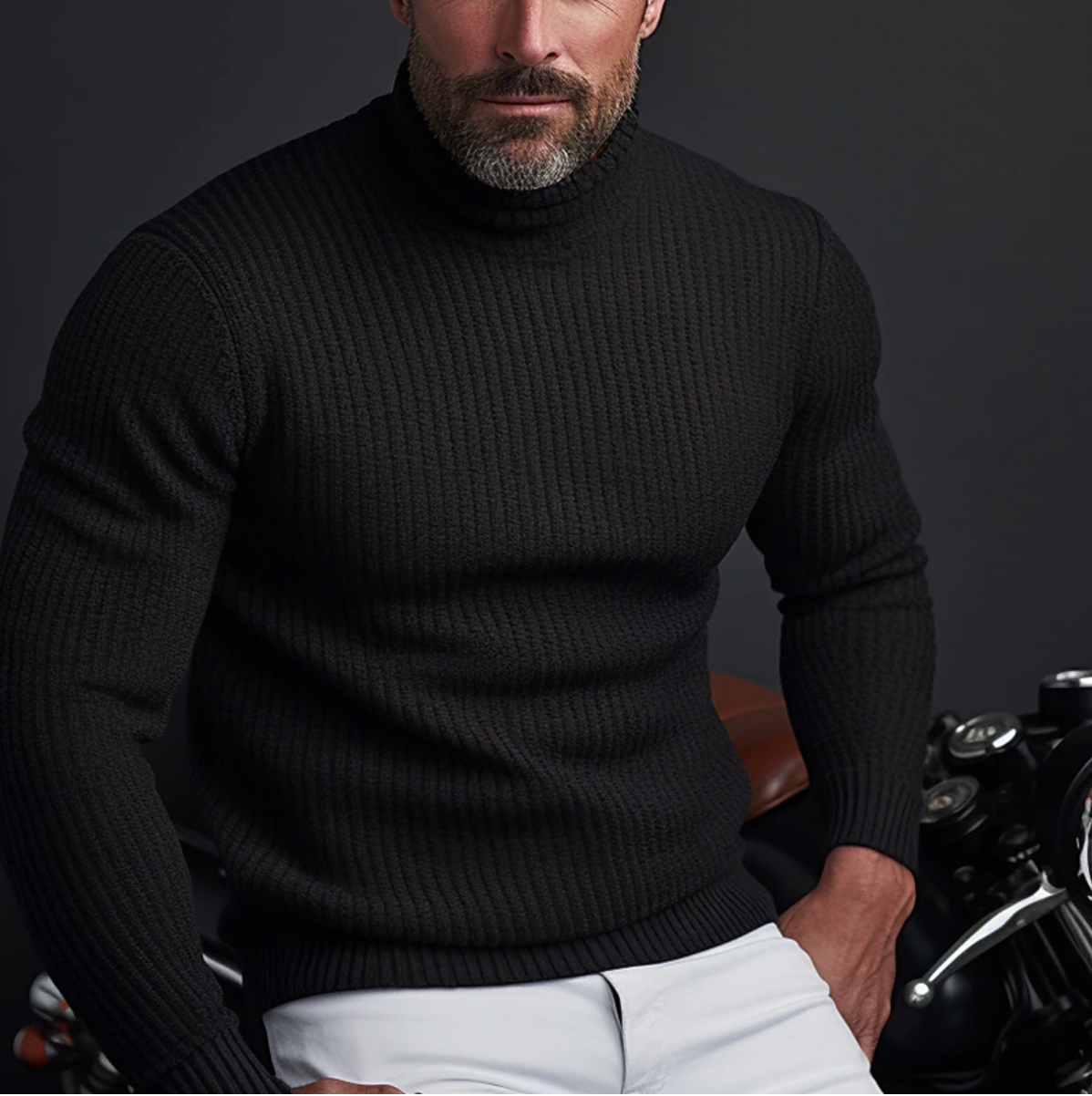 Men's Turtleneck Long Sleeve Sweater