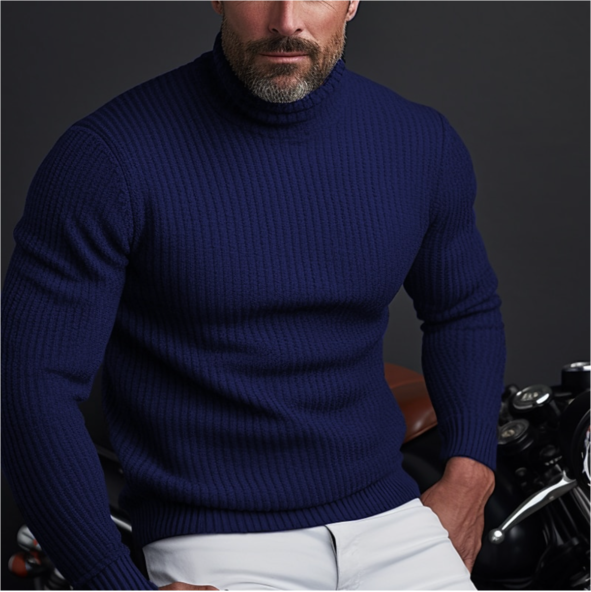Men's Turtleneck Long Sleeve Sweater