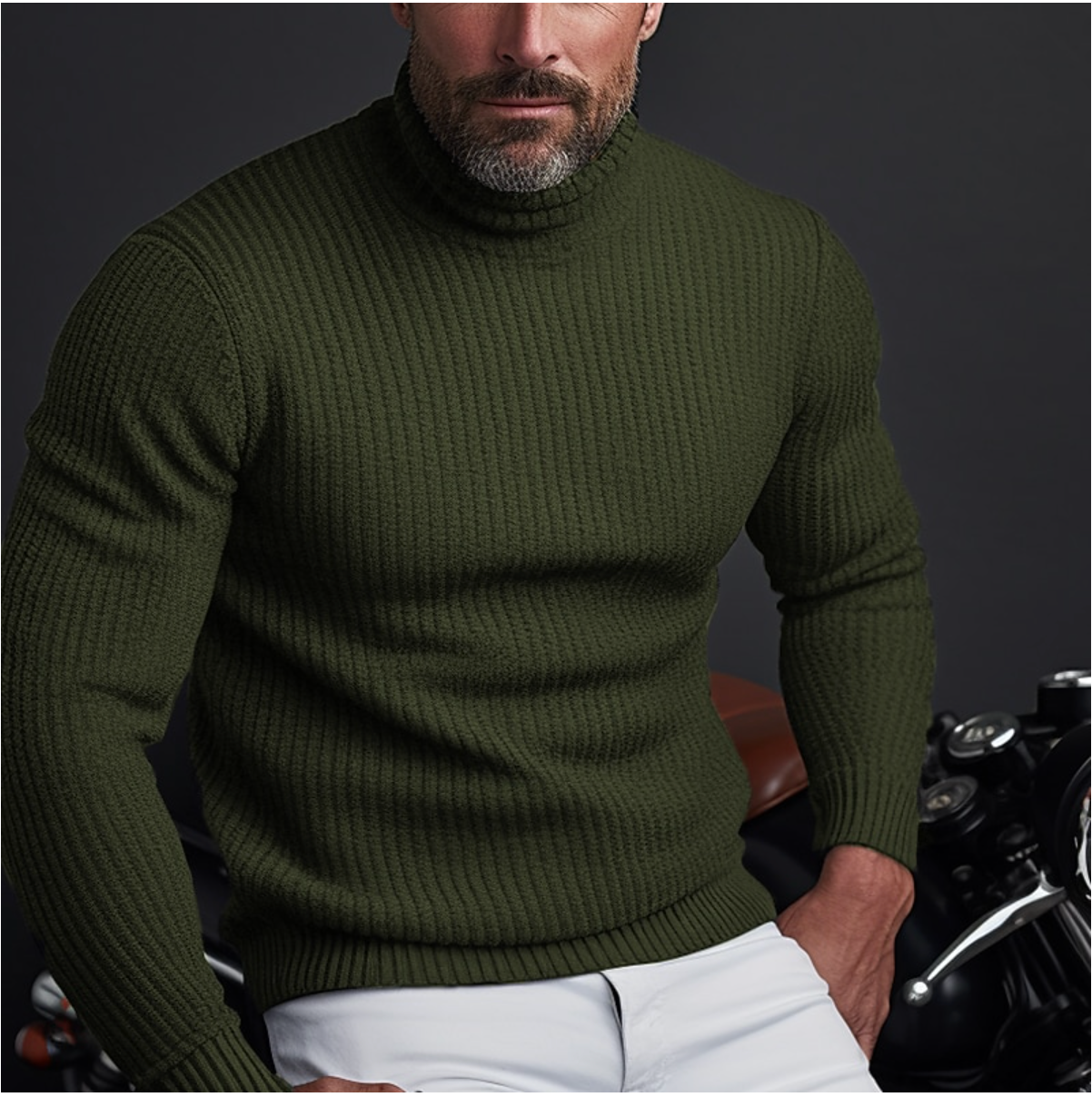 Men's Turtleneck Long Sleeve Sweater