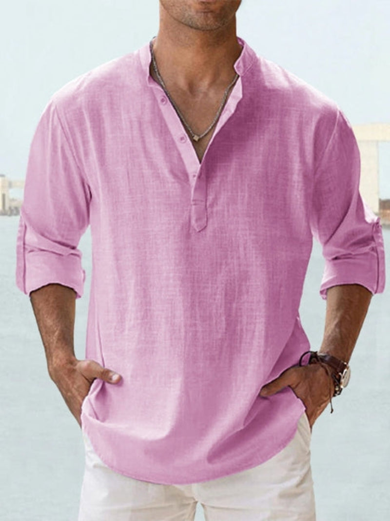 Men’s Band Collar Shirt