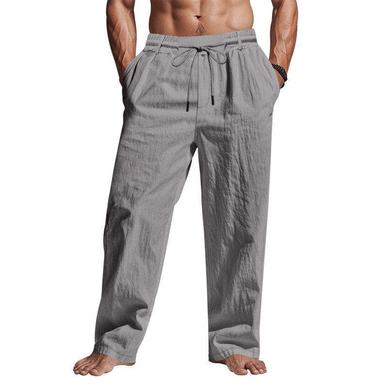 Men's Trousers with Drawstring Waist and Pockets