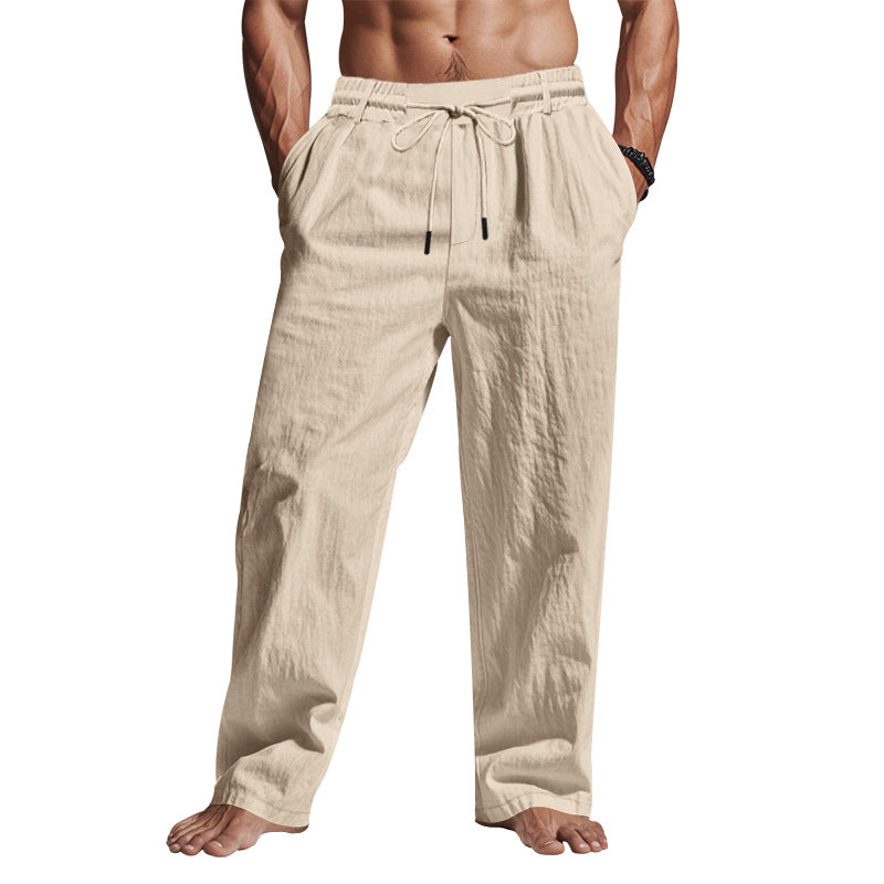 Men's Trousers with Drawstring Waist and Pockets