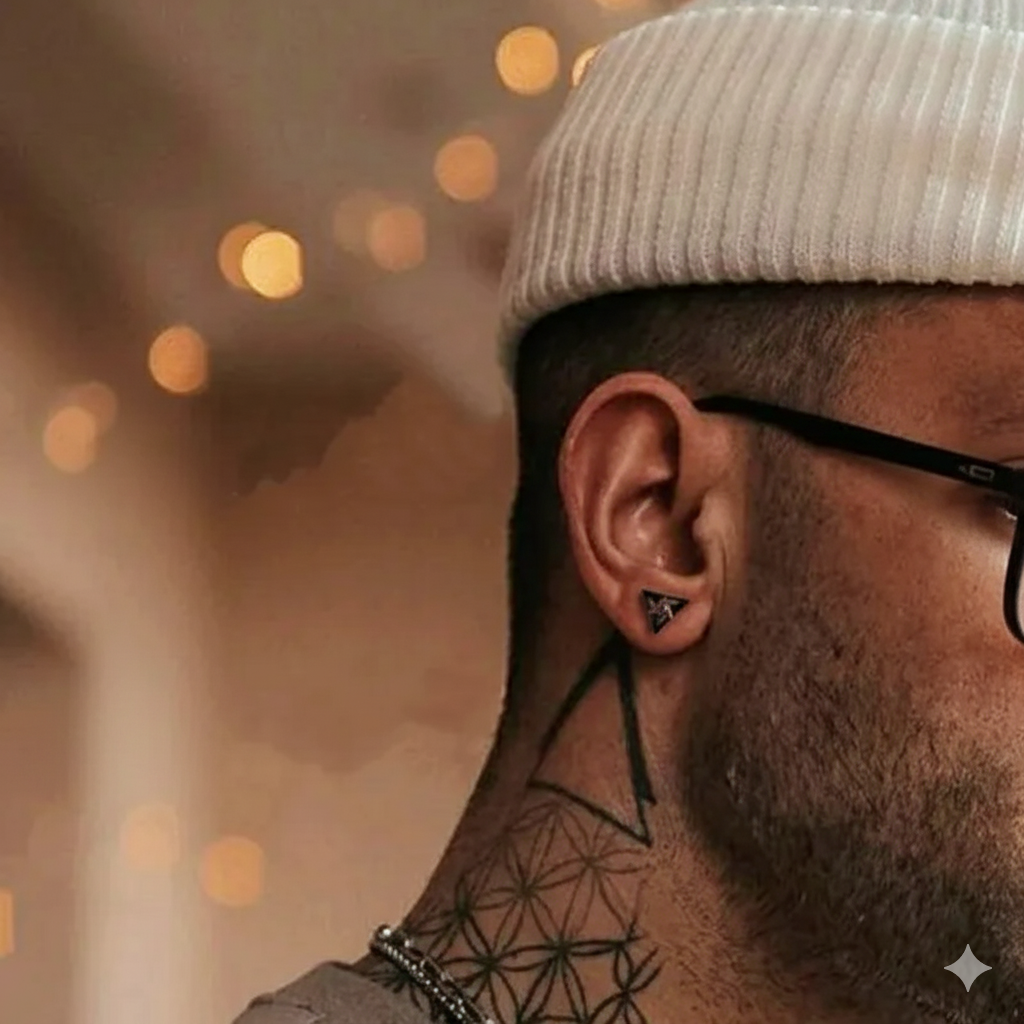 Men’s Triangle Earrings with Minimalist Design 3