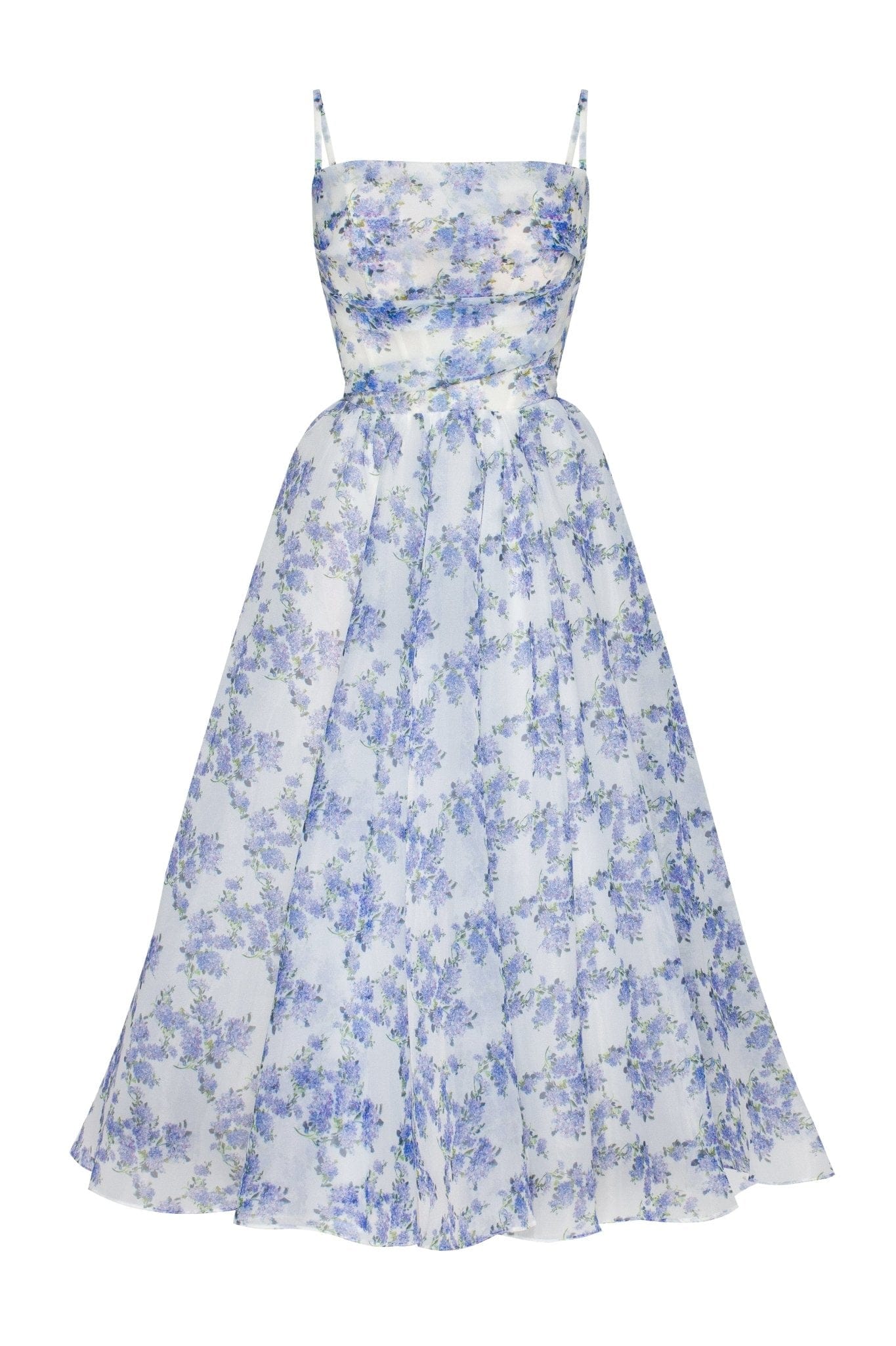 Women's Elegant Lightweight Midi Dress with Spaghetti Straps
