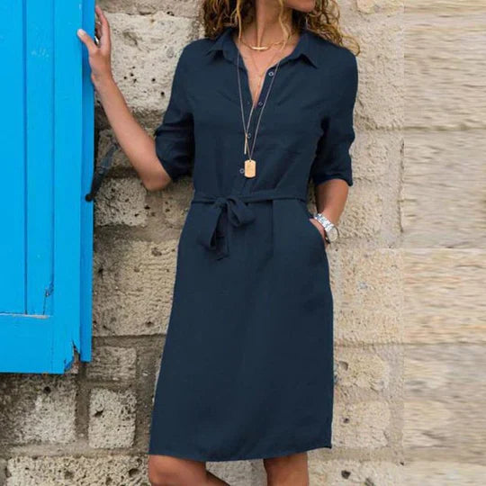 Women's Classic Tailored Dress with Timeless Elegance