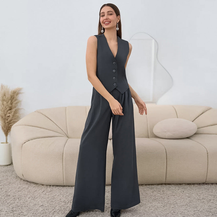 Women's Elegant Lightweight Cardigan Pants Set with Tailored Fit