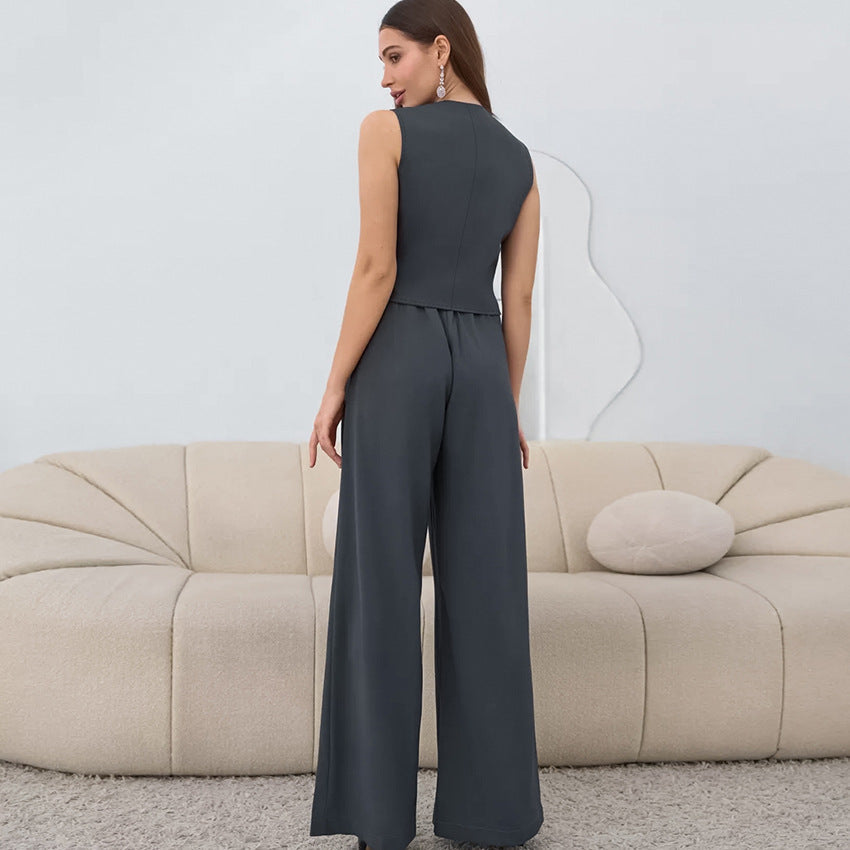 Women's Elegant Lightweight Cardigan Pants Set with Tailored Fit