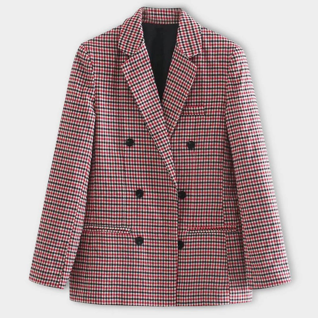 Women's Loose plaid blazer with buttons and pockets | Perfect for Casual Days