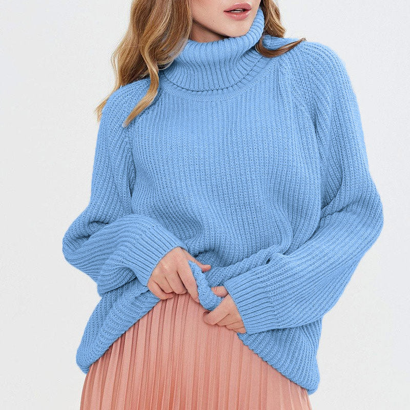 Women's Casual Knitted Wool Turtleneck Sweater | Ideal for Autumn/Winter