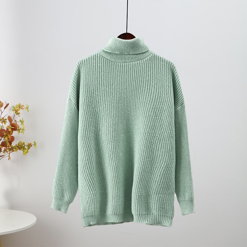 Women's Casual Knitted Wool Turtleneck Sweater | Ideal for Autumn/Winter