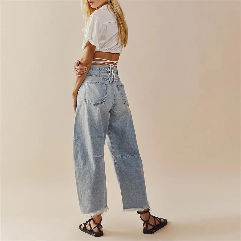 Women's Modern High-Waist Baggy Jeans | Perfect for Casual days