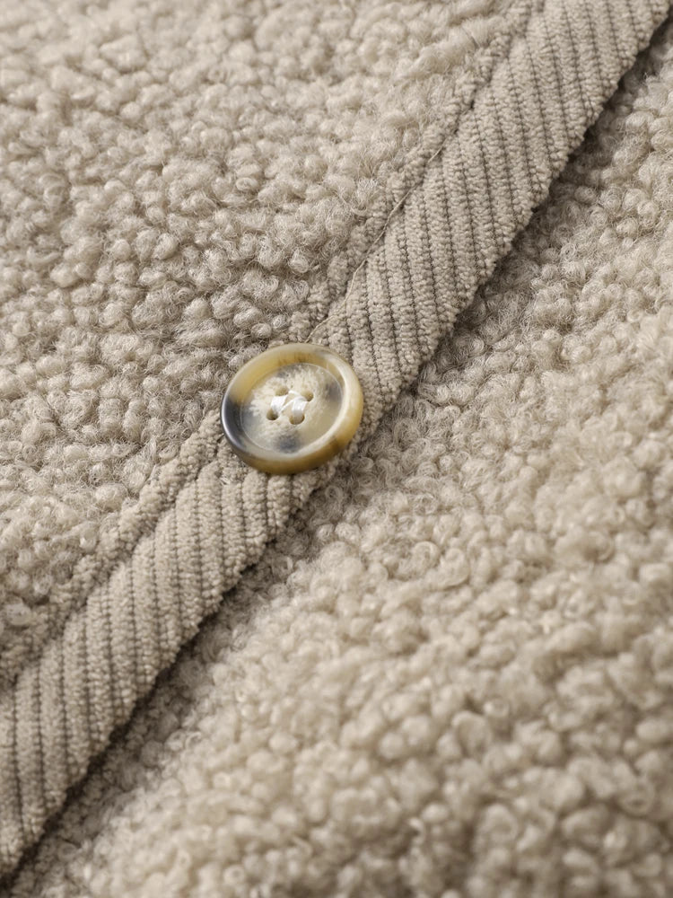 Women's Teddy Cashmere Knit Cardigan with Buttons in Solid Colour | Ideal for Winter