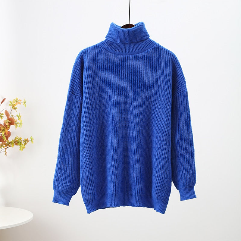 Women's Casual Knitted Wool Turtleneck Sweater | Ideal for Autumn/Winter