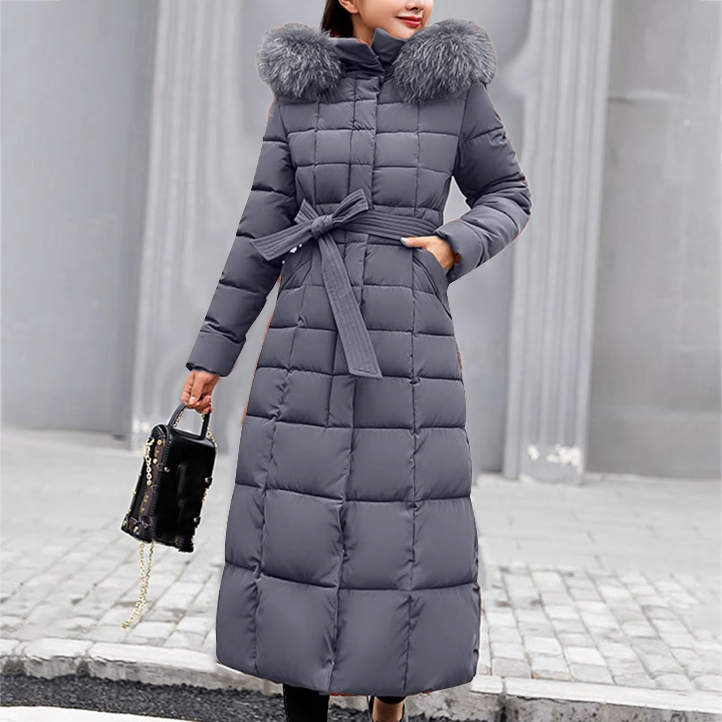 Stylish Warm Down Winter Coat with Fur Hood for Women | Ideal for Winter