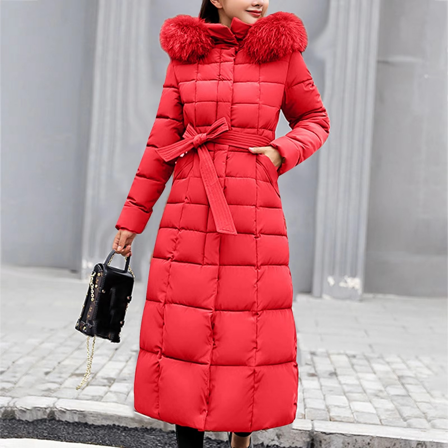 Stylish Warm Down Winter Coat with Fur Hood for Women | Ideal for Winter