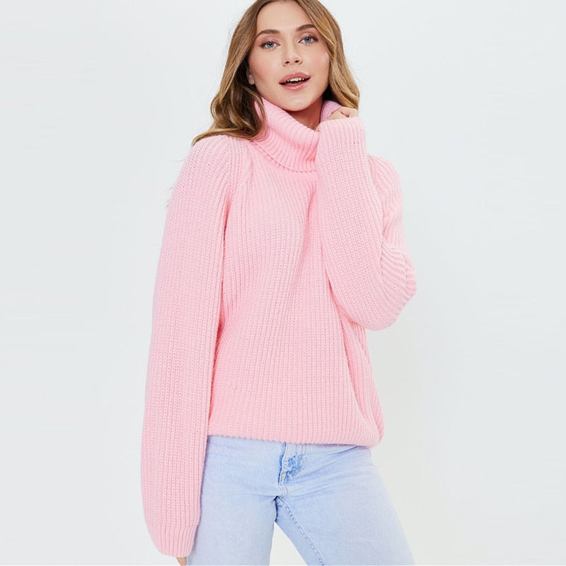 Women's Casual Knitted Wool Turtleneck Sweater | Ideal for Autumn/Winter
