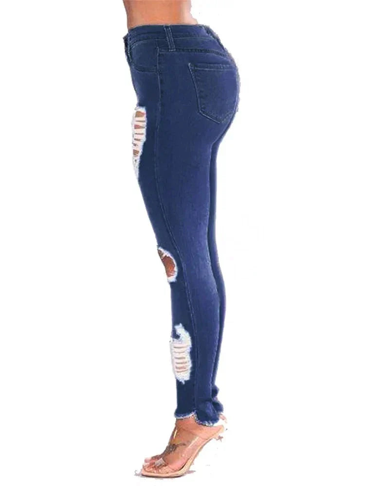 Women's Slim-Fit Ripped Denim Jeans | Perfect for Casual days