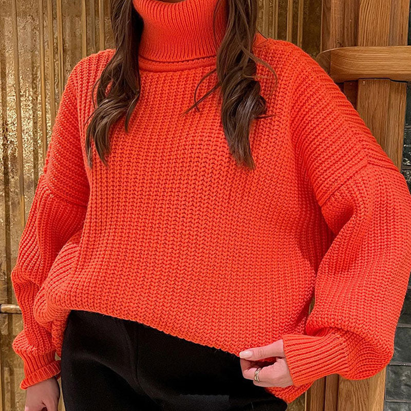 Women's Casual Knitted Wool Turtleneck Sweater | Ideal for Autumn/Winter