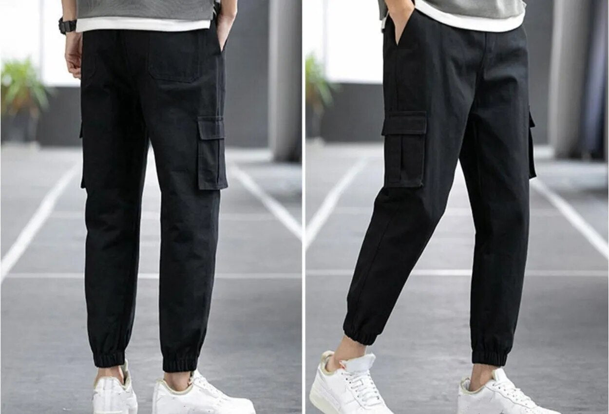 Men's Black Loose Fit Cargo Pants with Baggy Style | Perfect for Casual Days