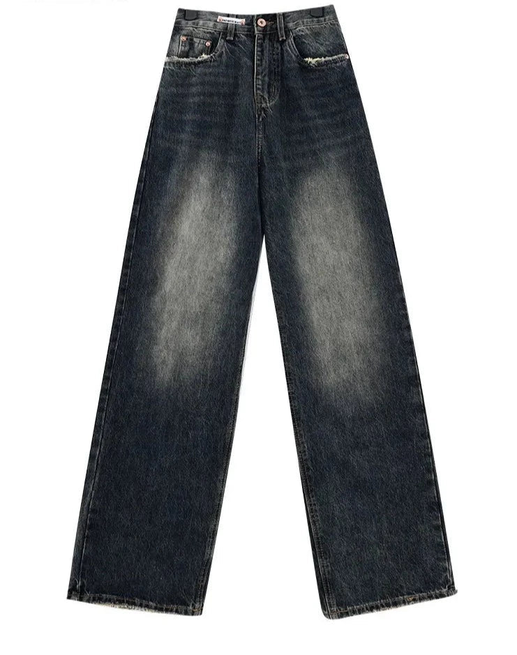Women's Retro Low-Waist Blue Baggy Jeans | Perfect for Casual Days