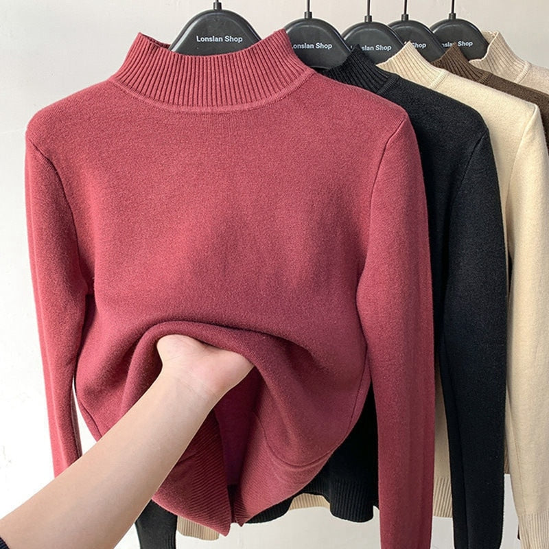 Middle Collar Red, Turtleneck Black, Turtleneck Beige