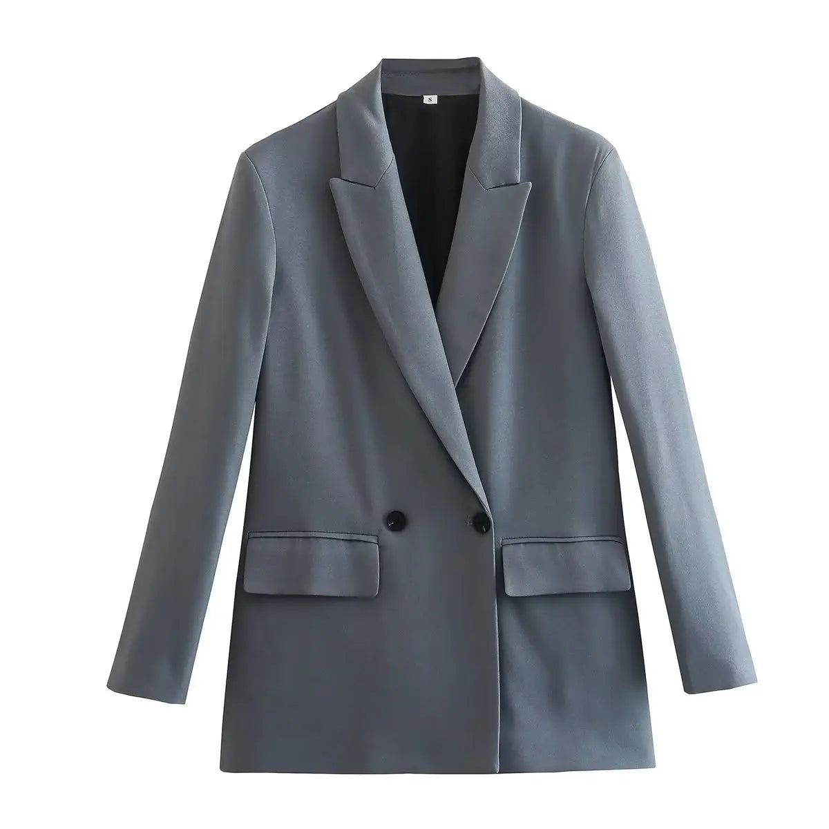 Women's Stylish Casual Long Solid Colour Blazer with Buttons and Pockets | Perfect for Casual Days
