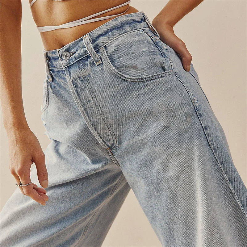 Women's Modern High-Waist Baggy Jeans | Perfect for Casual days