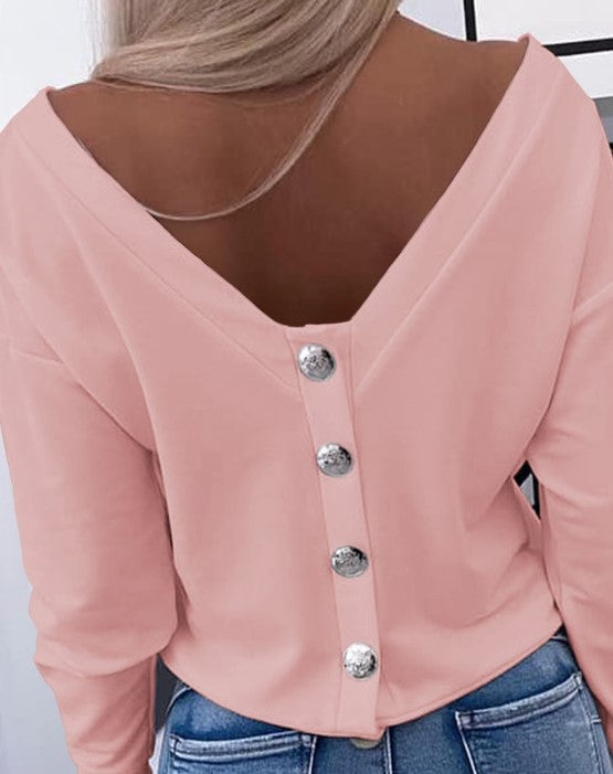Women's Elegant Premium Fabric Blouse with Backless Design