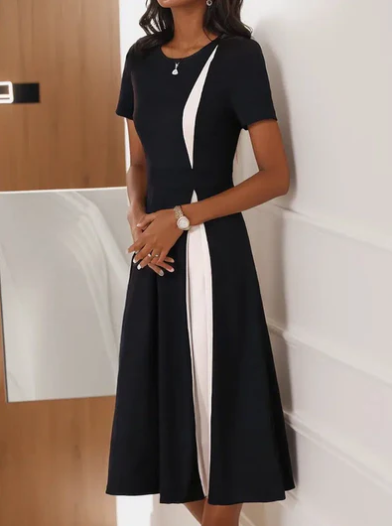 Women's Timeless Elegant Midi Dress with Flattering Fit