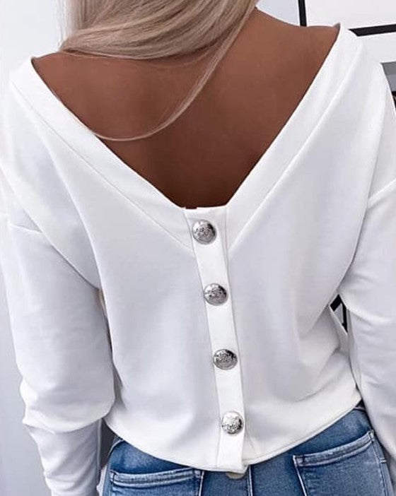 Women's Elegant Premium Fabric Blouse with Backless Design