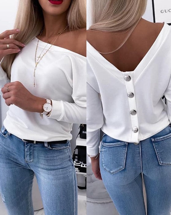 Women's Elegant Premium Fabric Blouse with Backless Design